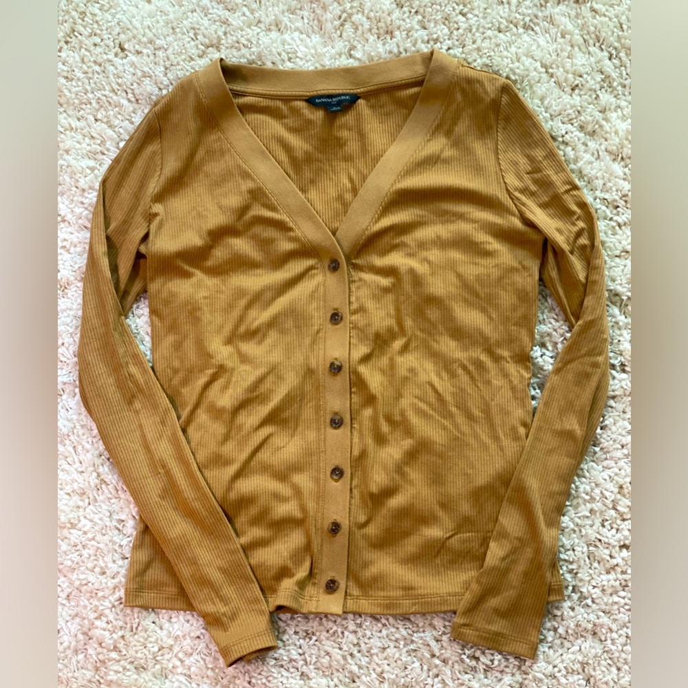 Banana Republic V-Neck Brown Cardigan Sz Small